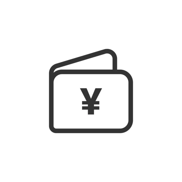 Wallet Icon Yen Symbol Modern Simple Vector Icon Website Design — Stock Vector