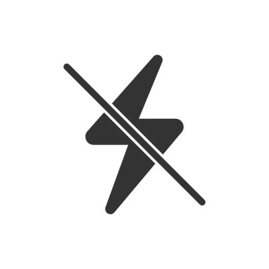 Şimşek simgesi. Web sitesi ve mobil uygulama için flaş iletişim sembolü yok. Vektör İllüstrasyonu