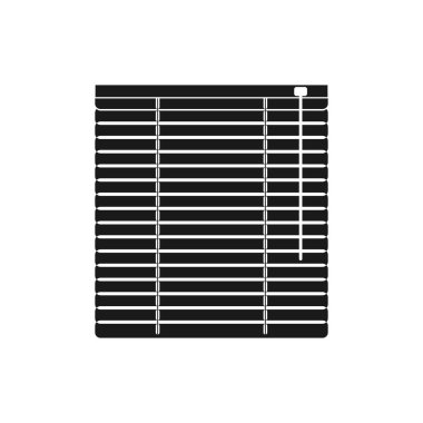 Louvers simgesi beyaz arkaplanda izole edildi. Jalousie perde sembolü web sitesi veya mobil uygulama için modern vektör simgesi