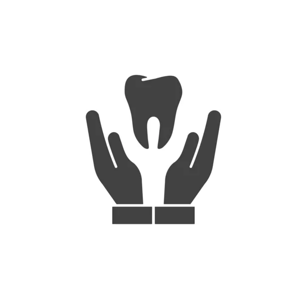 Hand Holding Tooth Icon Dentist Symbol Modern Simple Vector Icon — Stock Vector