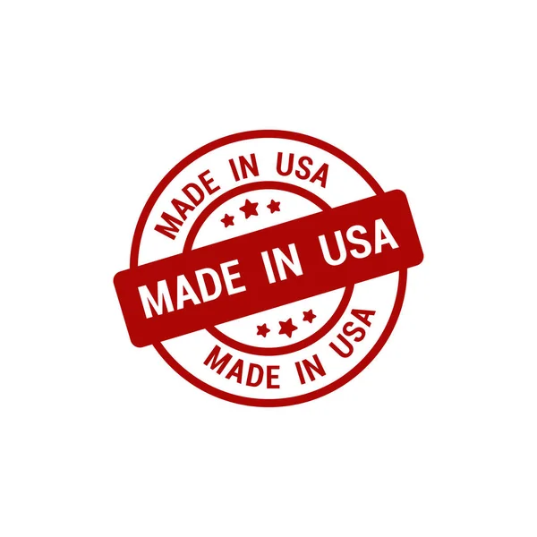 Made Usa Red Stamp Icon American Badge Symbol Modern Simple — Stock Vector