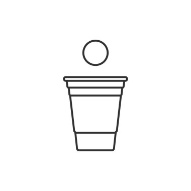 Bira pong oyunu ikonu. Bira bardağı sembolü modern, basit, vektör, web sitesi tasarımı için simge, mobil uygulama, ui. Vektör İllüstrasyonu