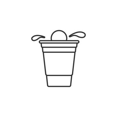 Bira pong oyunu ikonu. Bira bardağı sembolü modern, basit, vektör, web sitesi tasarımı için simge, mobil uygulama, ui. Vektör İllüstrasyonu