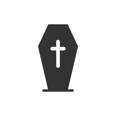 Tabut simgesi. Cadılar Bayramı sembolü modern, basit, vektör, web sitesi tasarımı için simge, mobil uygulama, ui. Vektör İllüstrasyonu