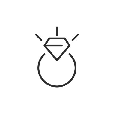 Elmas yüzük ikonu. vektör illüstrasyonu