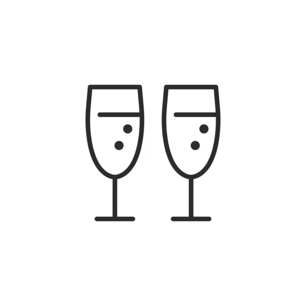 Champagneglasikon Vektor Illustration — Stock vektor