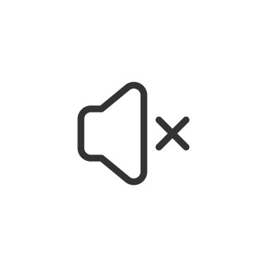 Dilsiz simgesi. Multimedya sunucu sembolü modern, basit, vektör, web sitesi tasarımı için simge, mobil uygulama, ui. Vektör İllüstrasyonu