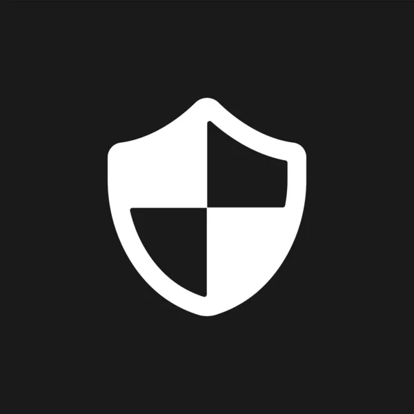 Icono Escudo Aislado Sobre Fondo Oscuro Símbolo Protección Moderno Simple — Vector de stock