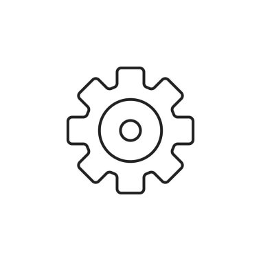 Çarklı simge. Ayarlar web sitesi tasarımı için modern, basit, vektör, simge, mobil uygulama, ui. Vektör İllüstrasyonu