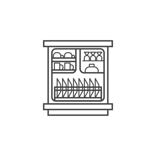Ícone Máquina Lavar Louça Equipamento Cozinha Símbolo Moderno Simples Vetor —  Vetores de Stock