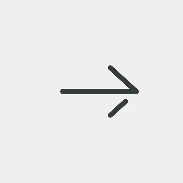 背景に隔離された矢印の右アイコン 方向のシンボルは ウェブサイトのデザイン モバイルアプリ Uiのための現代的 シンプルでベクトル アイコン ベクターイラスト — ストックベクタ