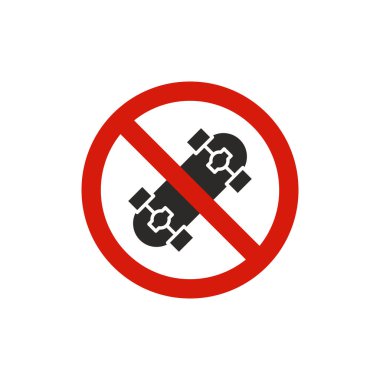 Kaykay tabelasına izin yok. İçki yasağı sembolü modern, basit, vektör, web sitesi tasarımı için simge, mobil uygulama, ui. Vektör İllüstrasyonu