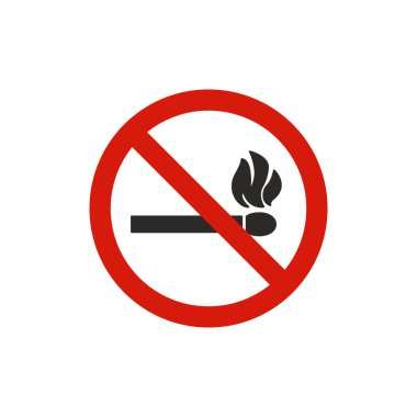 Yanan kibrit yok. İçki yasağı sembolü modern, basit, vektör, web sitesi tasarımı için simge, mobil uygulama, ui. Vektör İllüstrasyonu