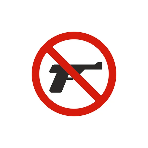Não Permitido Nenhum Sinal Arma Símbolo Proibição Moderno Simples Vetor — Vetor de Stock