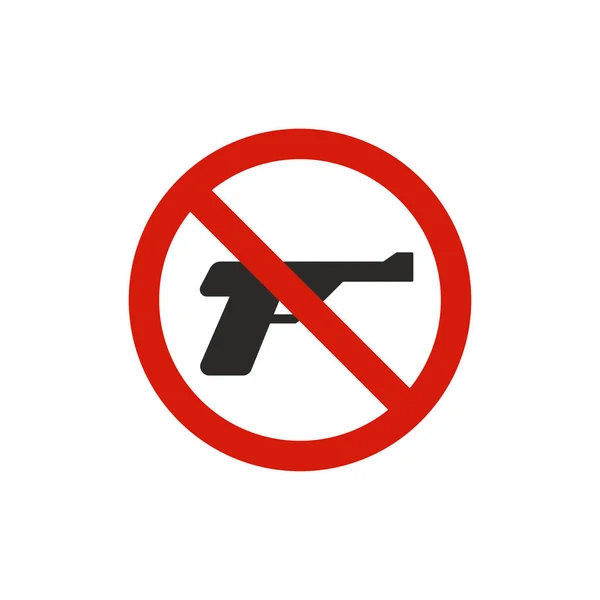 Pas Arme Autorisée Symbole Interdiction Moderne Simple Vectoriel Icône Pour — Image vectorielle