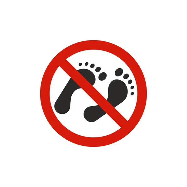 Footprints Sign Prohibition Symbol Modern Simple Vector Icon Website Design — Stock Vector