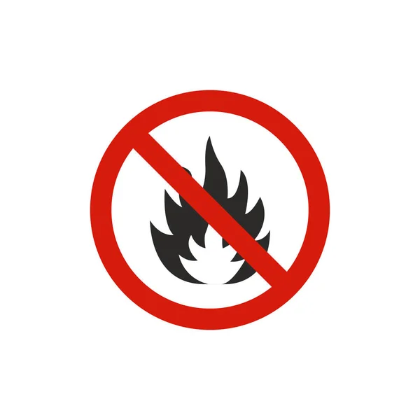 Fire Warning Sign Prohibition Symbol Modern Simple Vector Icon Website — Stock Vector