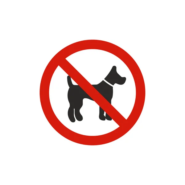 Anjing Tidak Diperbolehkan Masuk Simbol Larangan Modern Sederhana Vektor Ikon - Stok Vektor