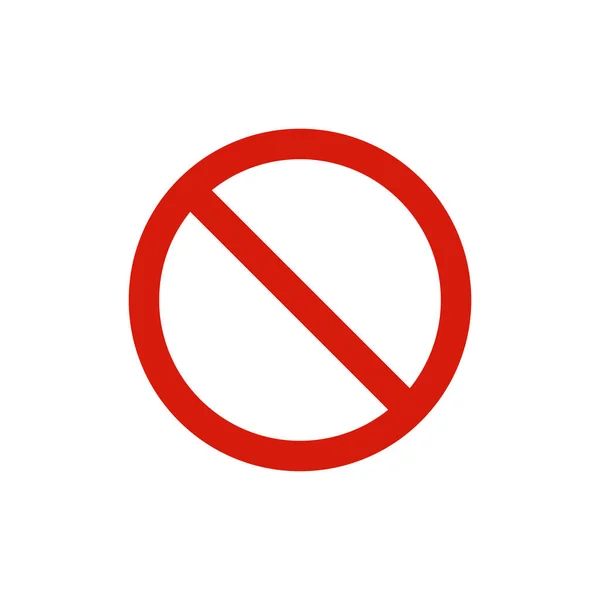 Red Ban Sign Prohibition Symbol Modern Simple Vector Icon Website — Stock Vector