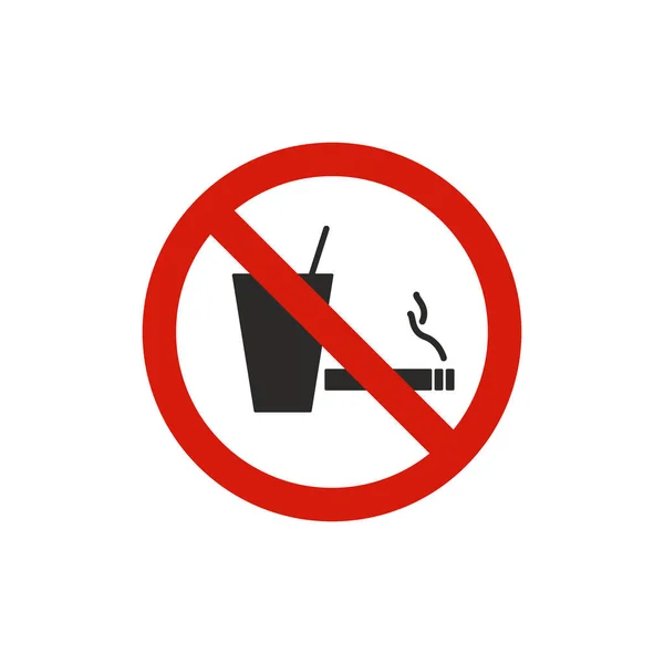 Nada Beber Fumar Símbolo Prohibición Moderno Simple Vector Icono Para — Vector de stock