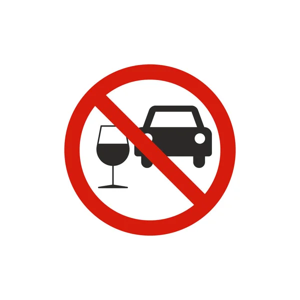 Drink Drive Sign Prohibition Symbol Modern Simple Vector Icon Website — Stock Vector