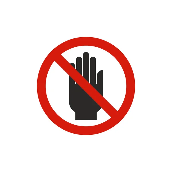 Nie Dotykaj Znaku Symbol Prohibicji Nowoczesny Prosty Wektor Ikona Projektowania — Wektor stockowy