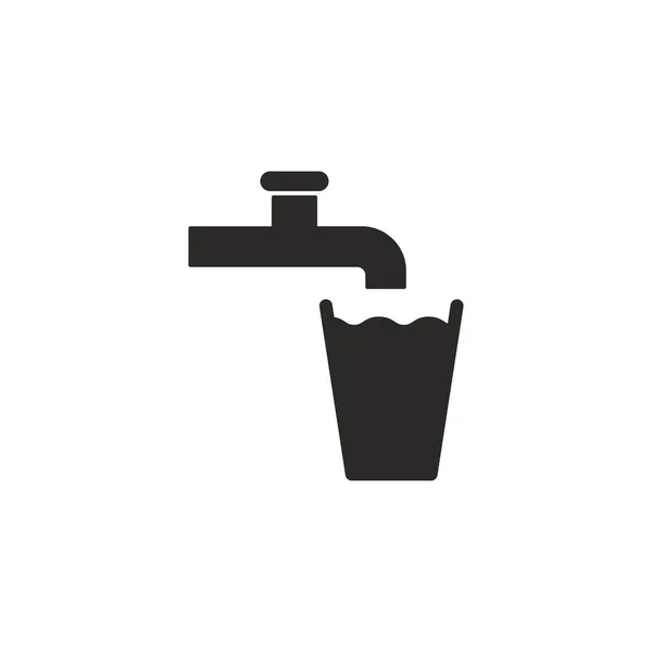 Чистый Знак Воды Символ Крана Простой Плоский Вектор Иконка Можете — стоковый вектор