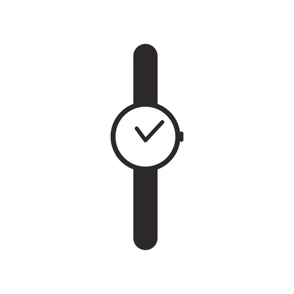 Muestra Reloj Pulsera Aislado Sobre Fondo Blanco Ver Símbolo Simple — Vector de stock