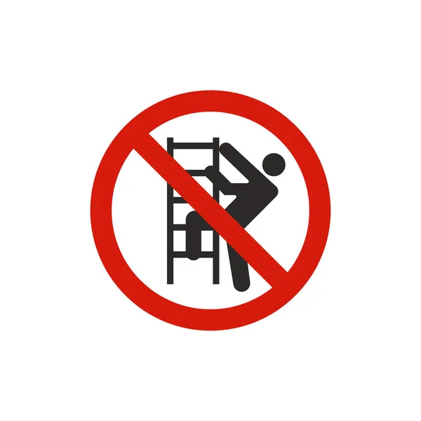 Merdiven işaretine izin yok. Web sitesi tasarımı için modern, basit, vektör, simge, mobil uygulama yok. Vektör İllüstrasyonu
