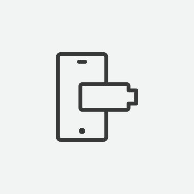 Telefon simgesi şarj ediliyor. Gadget sembolü modern, basit, vektör, web sitesi tasarımı için simge, mobil uygulama, ui. Vektör İllüstrasyonu