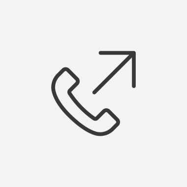 Giden arama simgesi arka planda izole edildi. İletişim sembolü modern, basit, vektör, web sitesi tasarımı için simge, mobil uygulama, ui. Vektör İllüstrasyonu