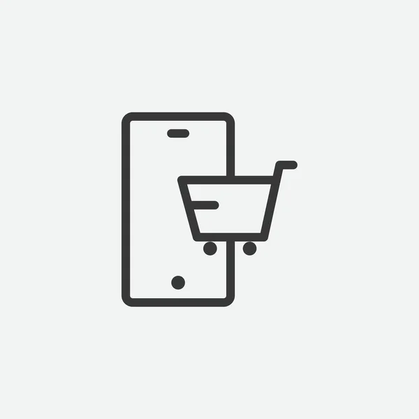 Online Shopping Ikon Isolerad Bakgrunden Smartphone Symbol Modern Enkel Vektor — Stock vektor