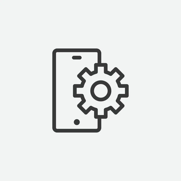 Icono Del Teléfono Inteligente Aislado Fondo Configuración Símbolo Moderno Simple — Vector de stock