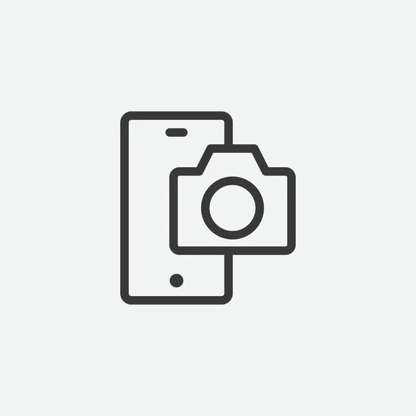 Smartphone Met Camera Pictogram Geïsoleerd Achtergrond Gadget Symbool Modern Eenvoudig — Stockvector