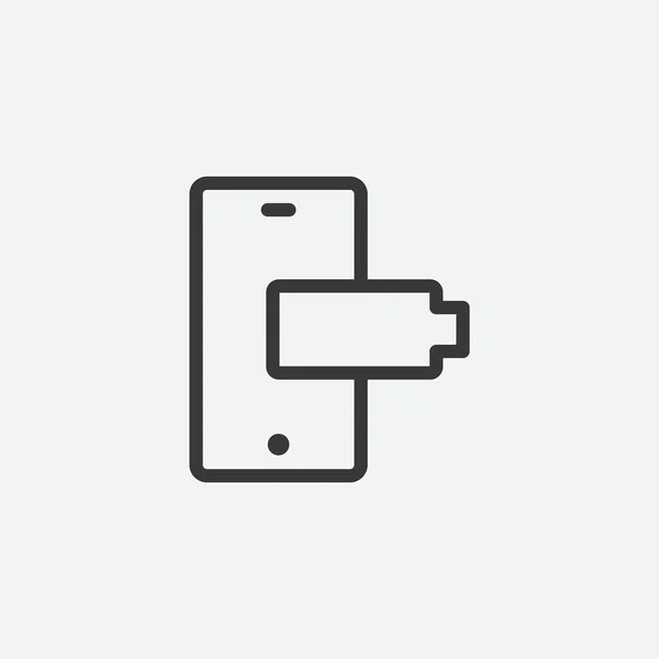 Icône Téléphone Charge Isolé Arrière Plan Gadget Symbole Moderne Simple — Image vectorielle