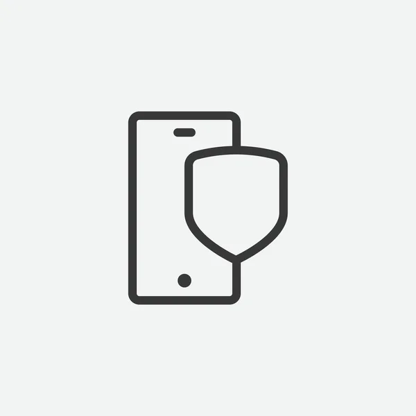 Icono Protección Móvil Aislado Segundo Plano Smartphone Símbolo Moderno Simple — Vector de stock