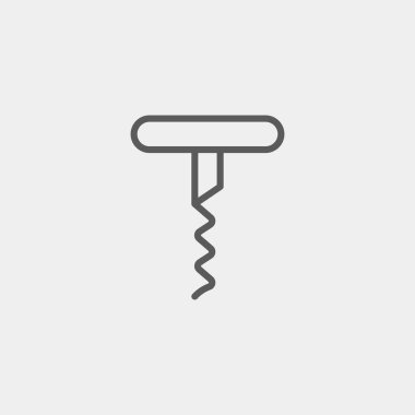 Arka planda tirbuşon simgesi izole edildi. Web sitesi tasarımı için modern, basit, vektör, simge, mobil uygulama, ui. Vektör İllüstrasyonu