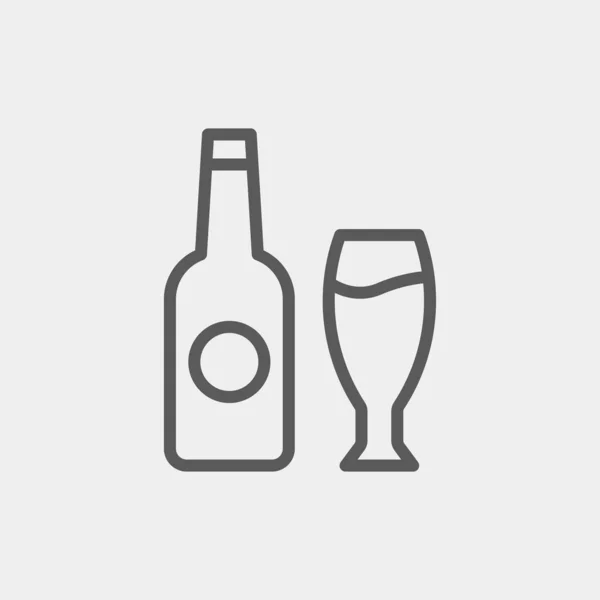 Fles Glas Pictogram Geïsoleerd Achtergrond Drank Symbool Modern Eenvoudig Vector — Stockvector