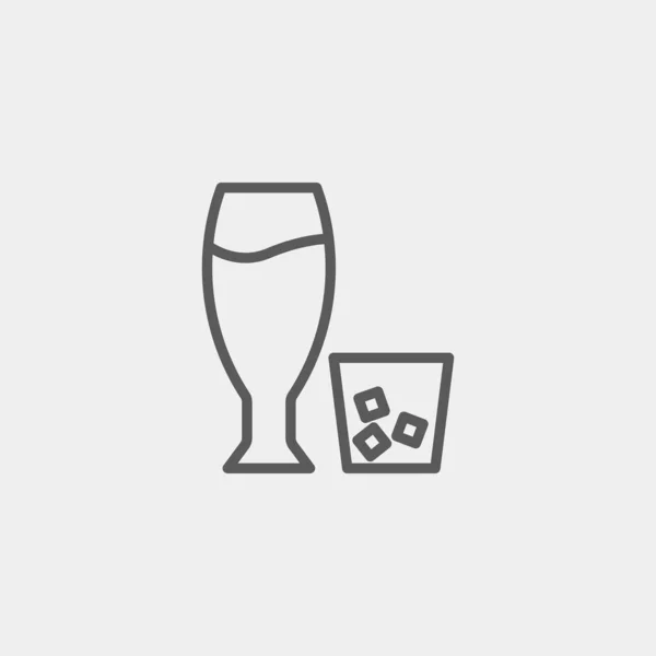 Drink Glas Pictogram Geïsoleerd Achtergrond Drank Symbool Modern Eenvoudig Vector — Stockvector