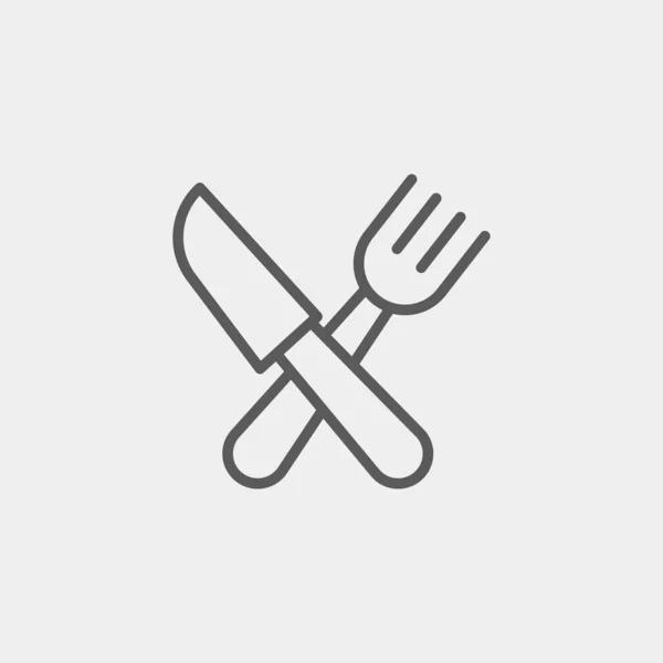 Tenedor Cuchillo Icono Aislado Fondo Restaurante Símbolo Moderno Simple Vector — Vector de stock