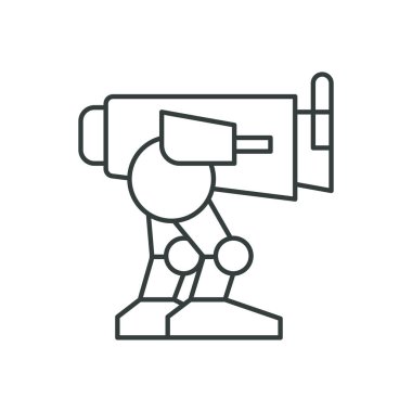 Yürüyen izci ikonu. Robot sembolü modern, basit, vektör, web sitesi tasarımı için simge, mobil uygulama, ui. Vektör İllüstrasyonu