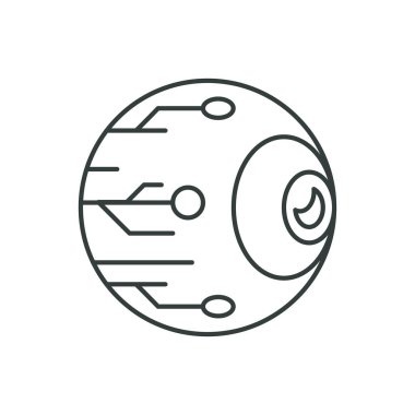 Siber göz ikonu. Robot sembolü modern, basit, vektör, web sitesi tasarımı için simge, mobil uygulama, ui. Vektör İllüstrasyonu