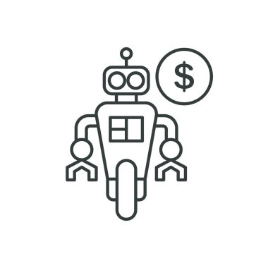 Robot fiyat simgesi. Robot sembolü modern, basit, vektör, web sitesi tasarımı için simge, mobil uygulama, ui. Vektör İllüstrasyonu