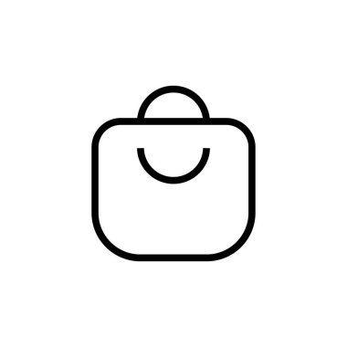 Alışveriş poşeti ikonu. Web sitesi tasarımı için modern, basit, vektör, simge satın al, mobil uygulama, ui. Vektör İllüstrasyonu