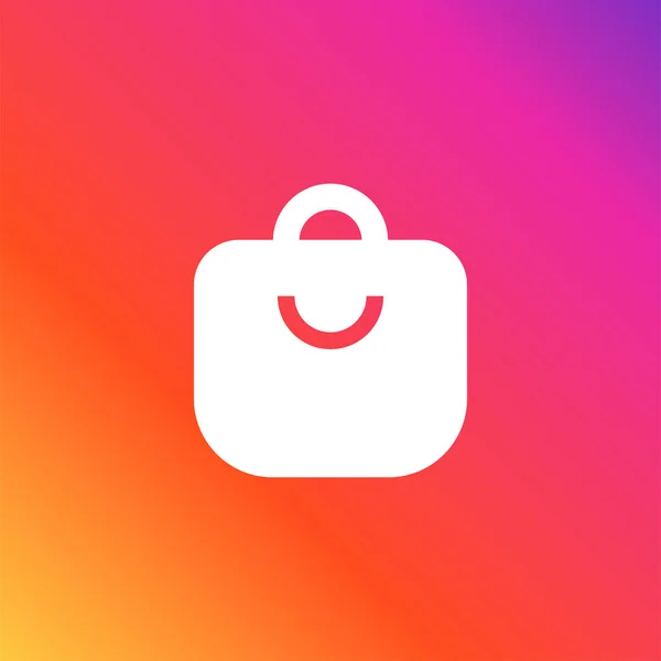 İnstagram alışveriş poşeti simgesi gradyan arkaplanda izole edildi. Web sitesi tasarımı için modern, basit, vektör, simge satın al, mobil uygulama, ui. Vektör İllüstrasyonu