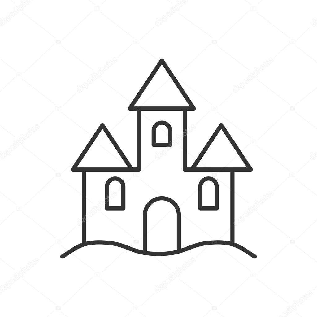 Castle icon isolated on white background. Architecture symbol modern, simple, vector, icon for website design, mobile app, ui. Vector Illustration