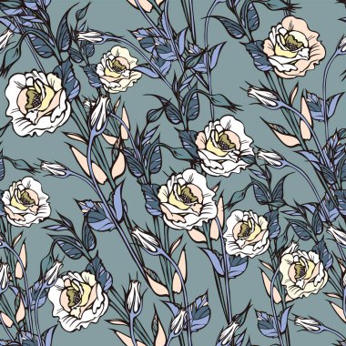 Gül çiçekleriyle kusursuz desen