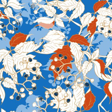 Çiçek elementleriyle kusursuz vektör deseni