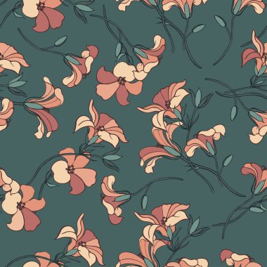 Projeleriniz için çiçek desensiz dekoratif süs