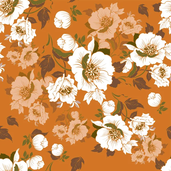 Motif Sans Couture Avec Bouquet Coquelicots Pour Textiles Impression — Image vectorielle